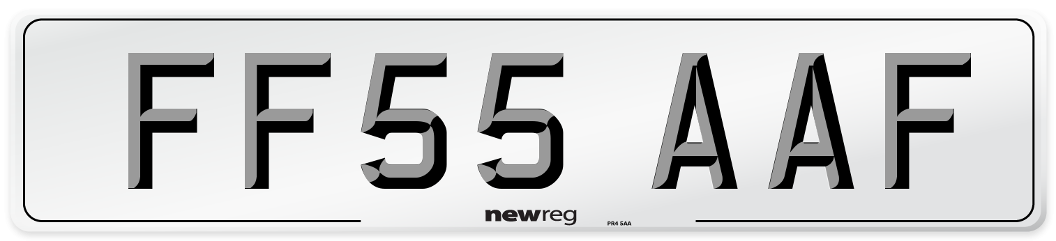 FF55 AAF Number Plate from New Reg